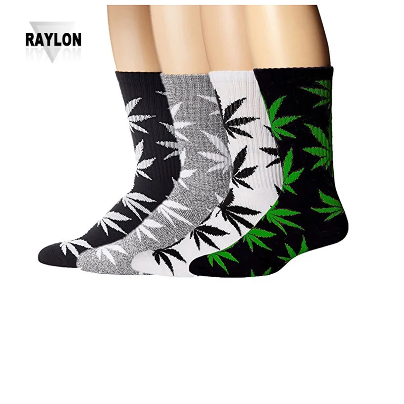 Raylon-0740 marijuana leaf socks bulk weed socks plant life socks