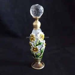 6ml Metal Flower Bee Pupa Shape Arabic Glass Perfume Bottle Attar Parfum Essential Oil Bottles#56339/56536/56341/56513