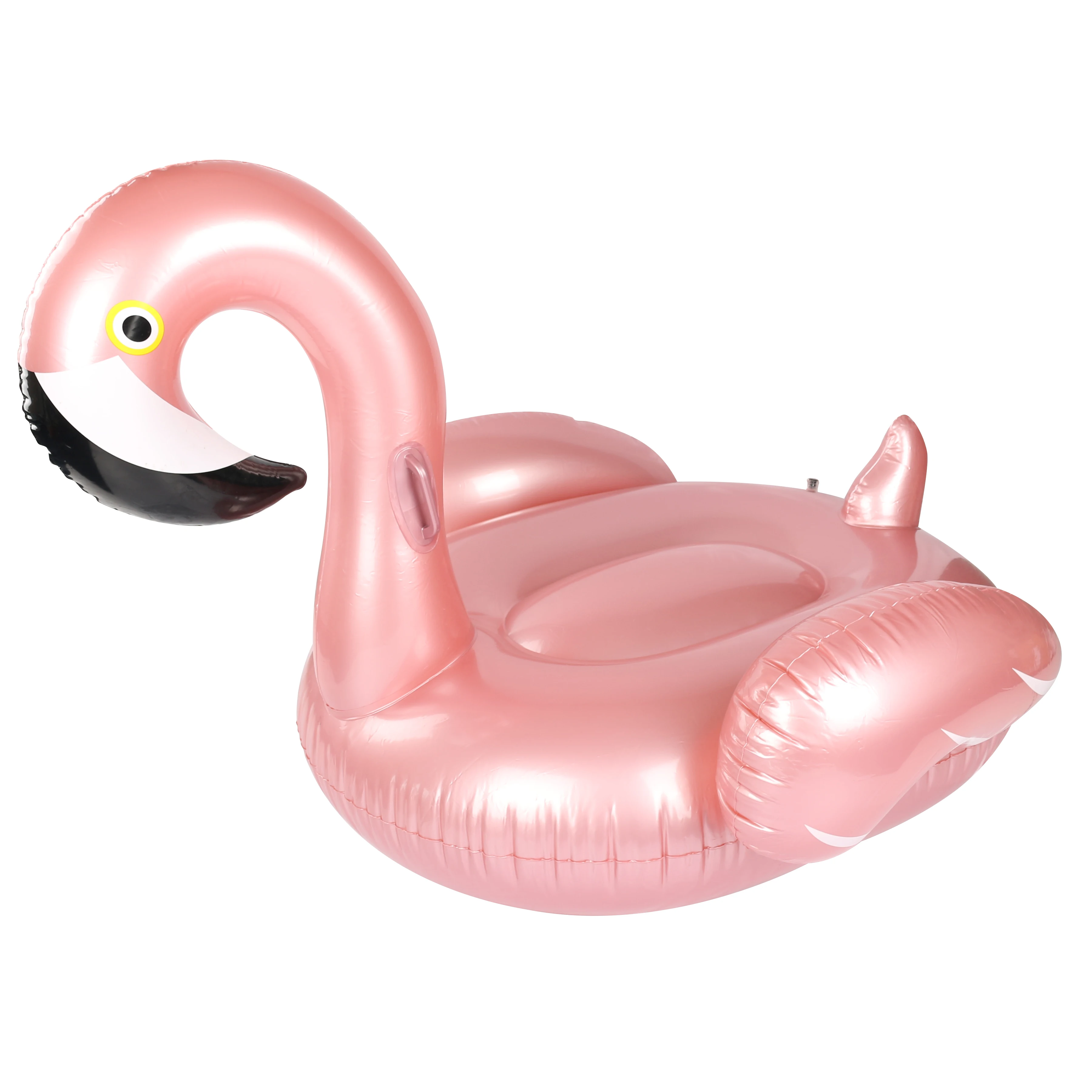 Hot sale pearl pink flamingo inflatable lounge pool float with handles