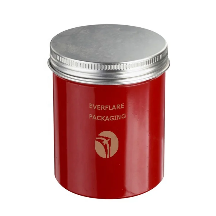 Custom printed 4oz silver matte black gold red candle jar tin new small tall aluminum jars tins with lid