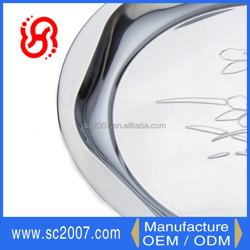 Seven-side shape irregular design food serving tray for candy stainless steel