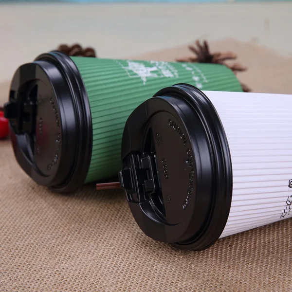 
500ml 16oz disposable ripple paper cup for coffee 