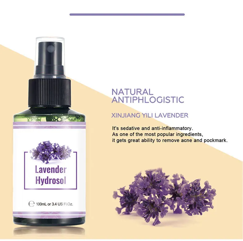 Wholesale High Quality Moisturizing Anti Phlogistic Organic Lavender Hydrosol 100ml