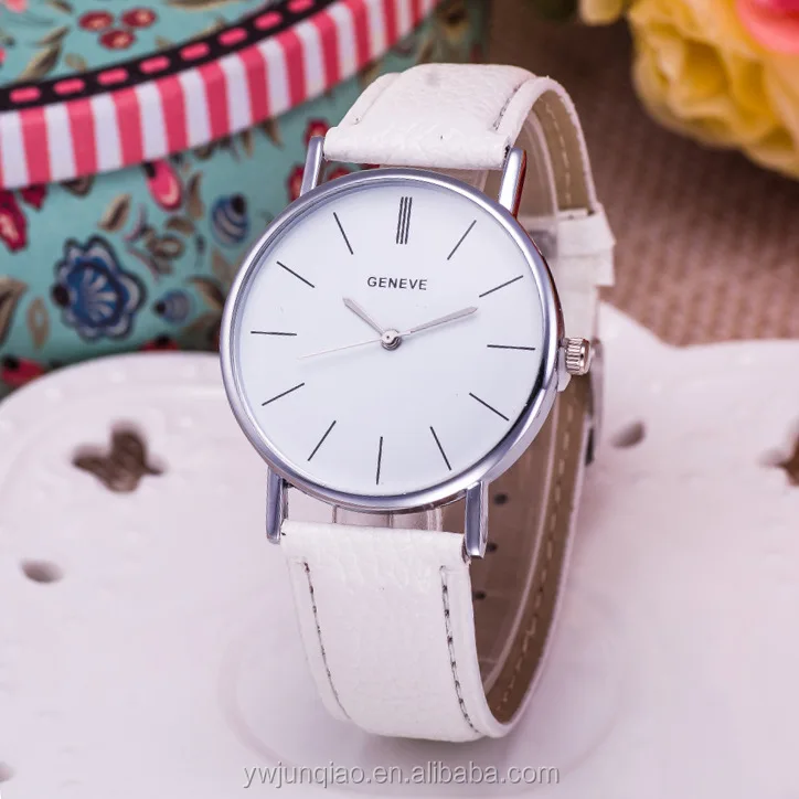 Man Casual Quartz Wrist Watches Leather Japan Movt Geneva Platinum Watches