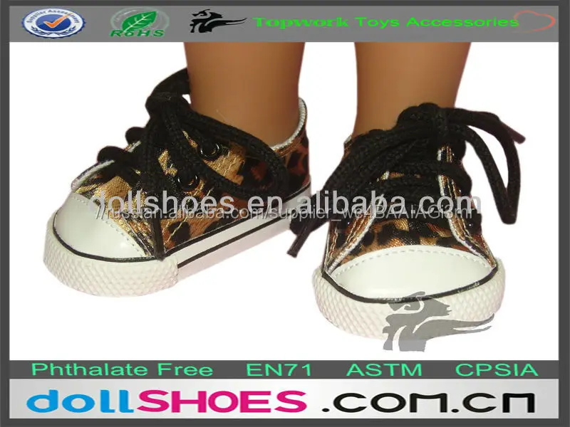 Красивые милые леопардовые кроссовки для куклы, американская девушка, кукла 18 дюймов ,кроссовки, спортивная обувь