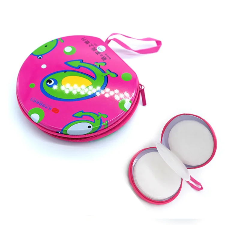 
High quality round shape CD case metal tin box with zipper 