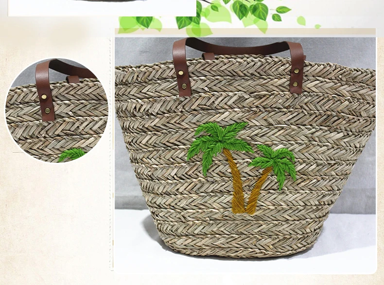 High Quality Women Bags Beach Straw Handbag Shopping Net Bag Mesh Rattan Cotton Rope Beach Weave Bag