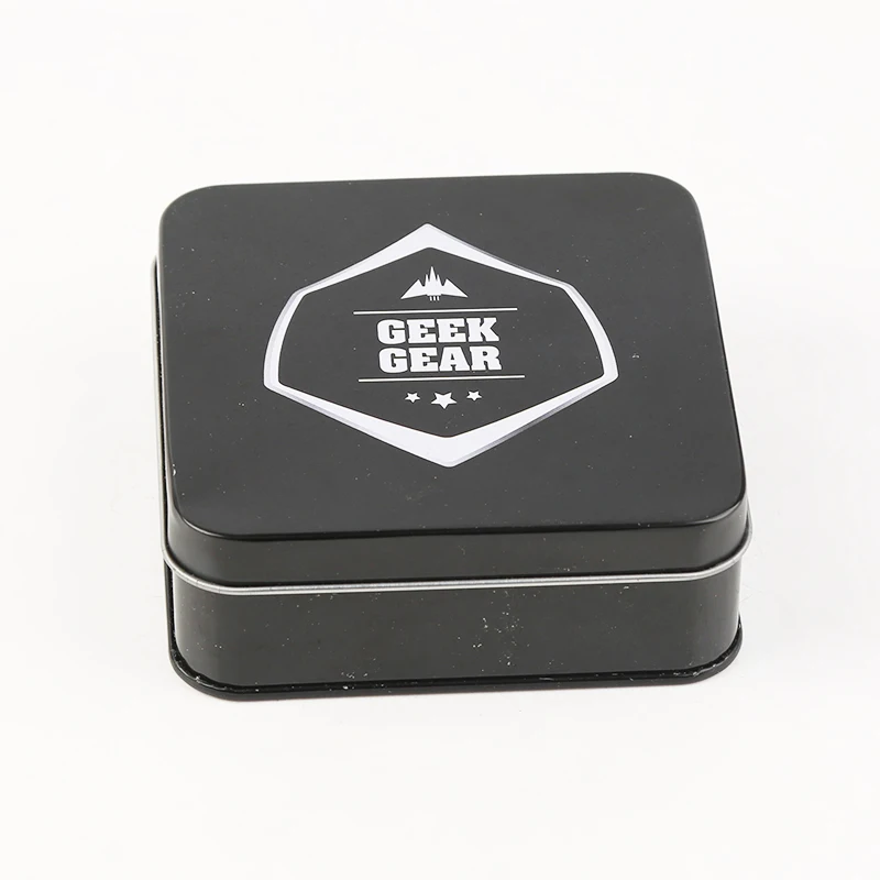 CMYK printing square metal tin watch box for gift packing