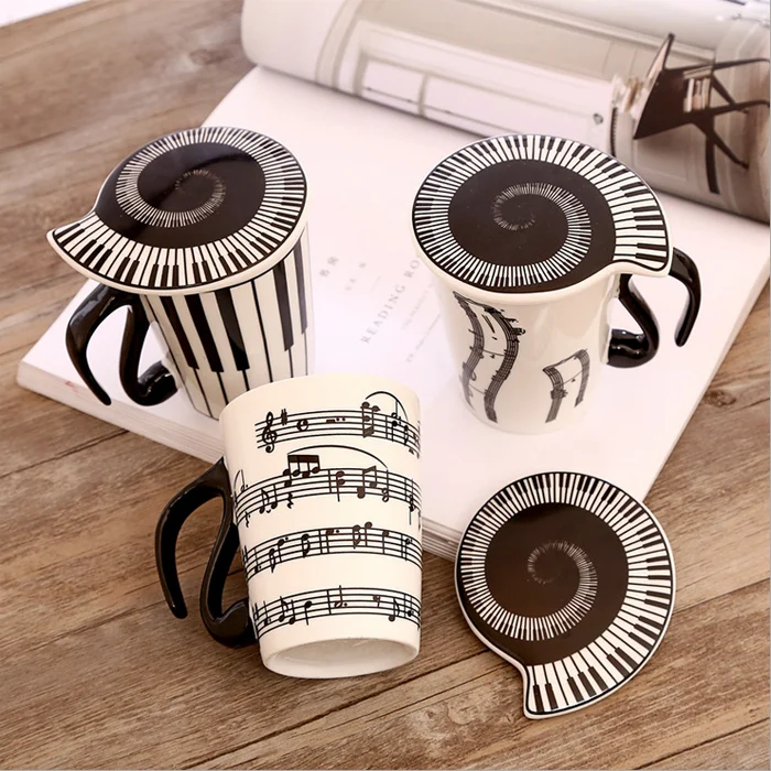 UCHOME Fashion Ceramic Coffee Mug Shapes Music Mug Cup