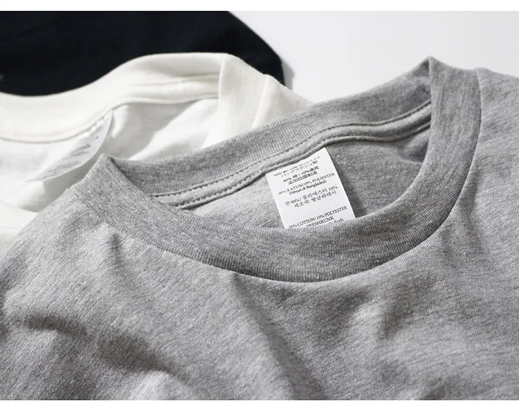 
100% cotton long sleeve blank round neck casual man polo t-shirt 