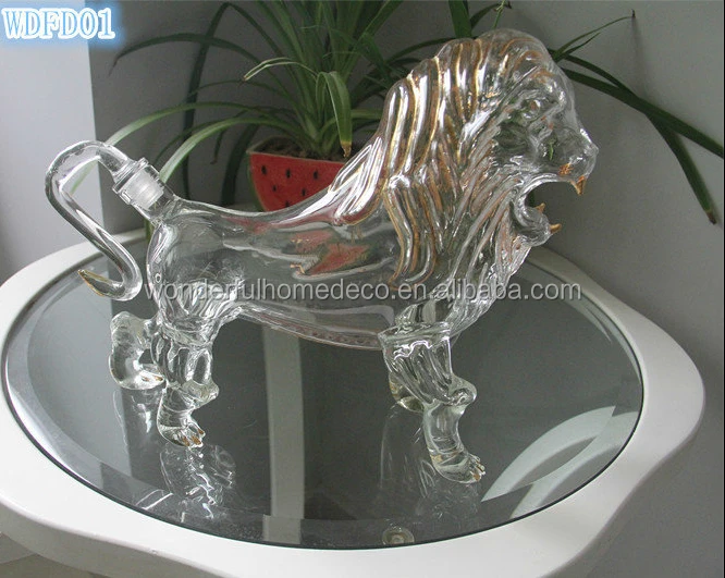 Leopard/panther/Cheetor shaped glass wine bottle