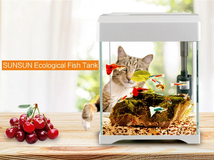 Sunsun AT series Customized New Design Aquariums Transparent Desktop Office Tea Table Decoration Feeding Box Fish Tank