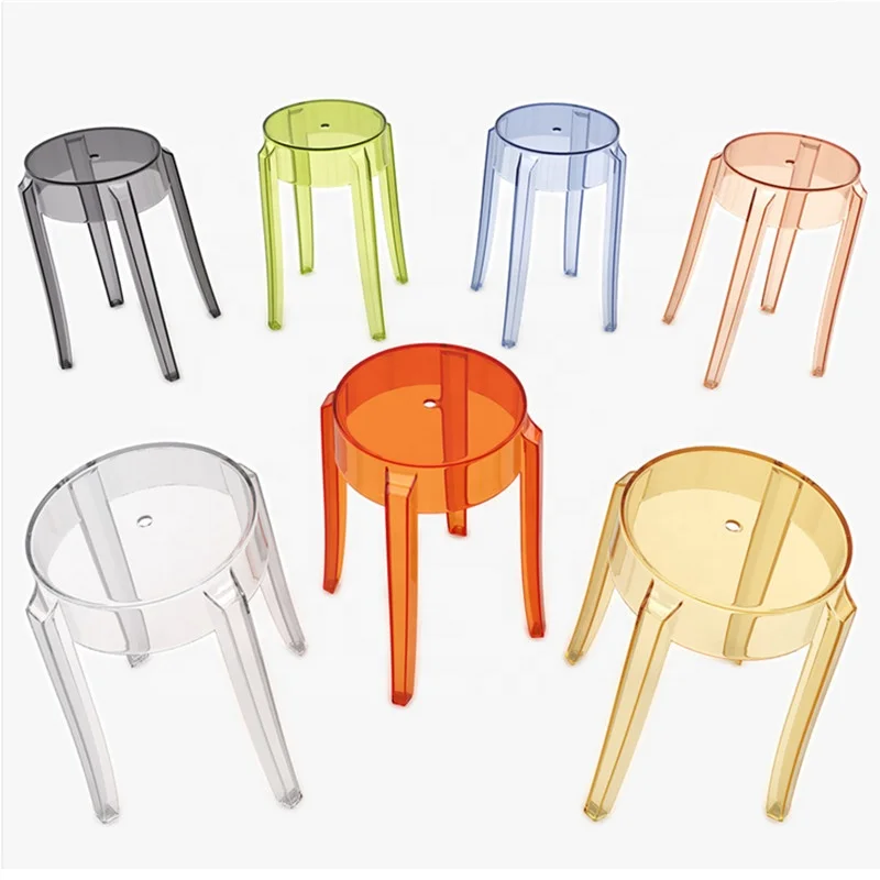 
Wholesale French design round stackable plastic bar stool 