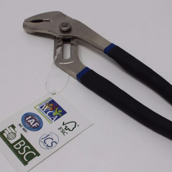 Custom 10 Inch High Quality Combination Pliers Steel Groove Joint Hand Tools PVC Plastic Handles Industrial Grip DIY Application