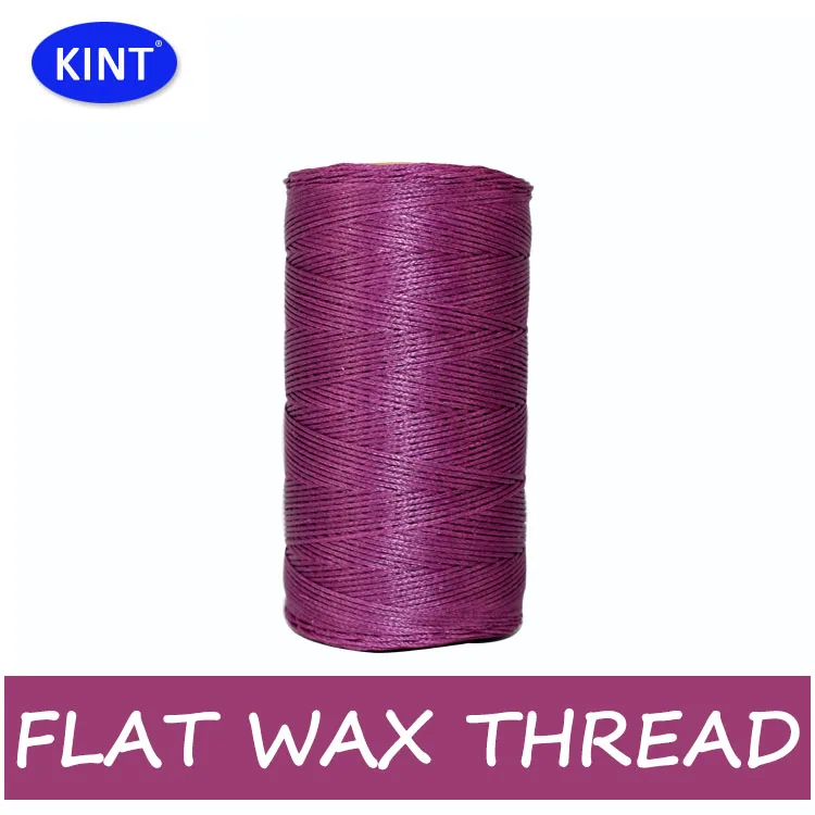 1mm 210D/1*16 200m 100% polyester colored flat waxed braided thread for leatherware