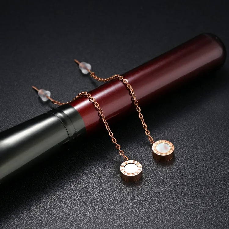 Новое поступление Лидер продаж водонепроницаемые розовые Позолоченные стальные женские минималистские серьги оптовая продажа