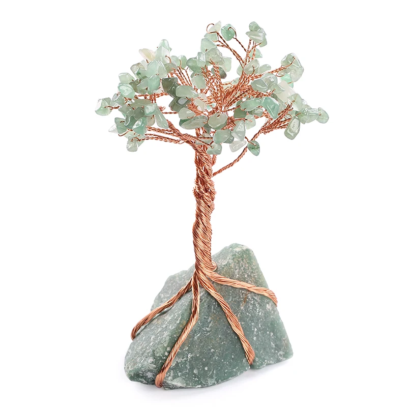 Fashion Crystal Quartz Tree Spiritual Feng Shui Reiki Healing Stone Table Decor