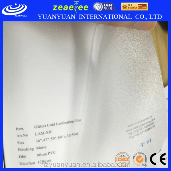 China wholesale custom glitter matte moisture proof  holographic cold lamination film with flash point