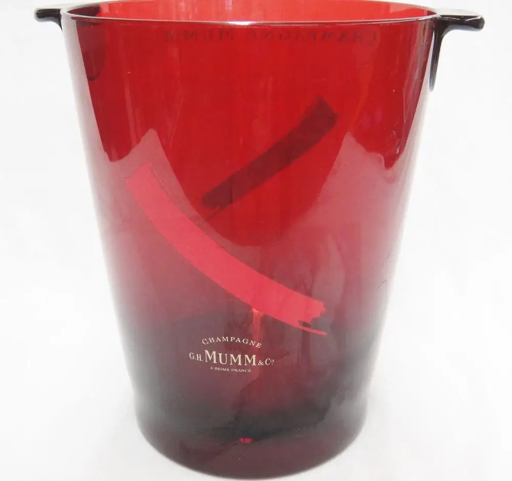 red color acrylic plastic ice bucket for champagne bottles