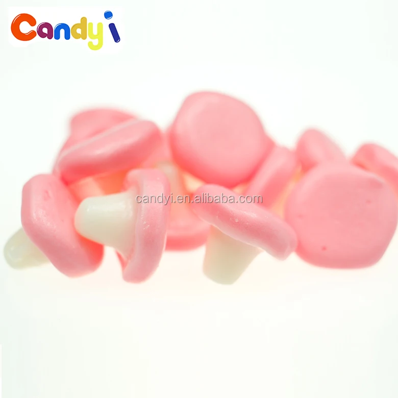 Cute mushroom shaped sour sweets chews gummy candy