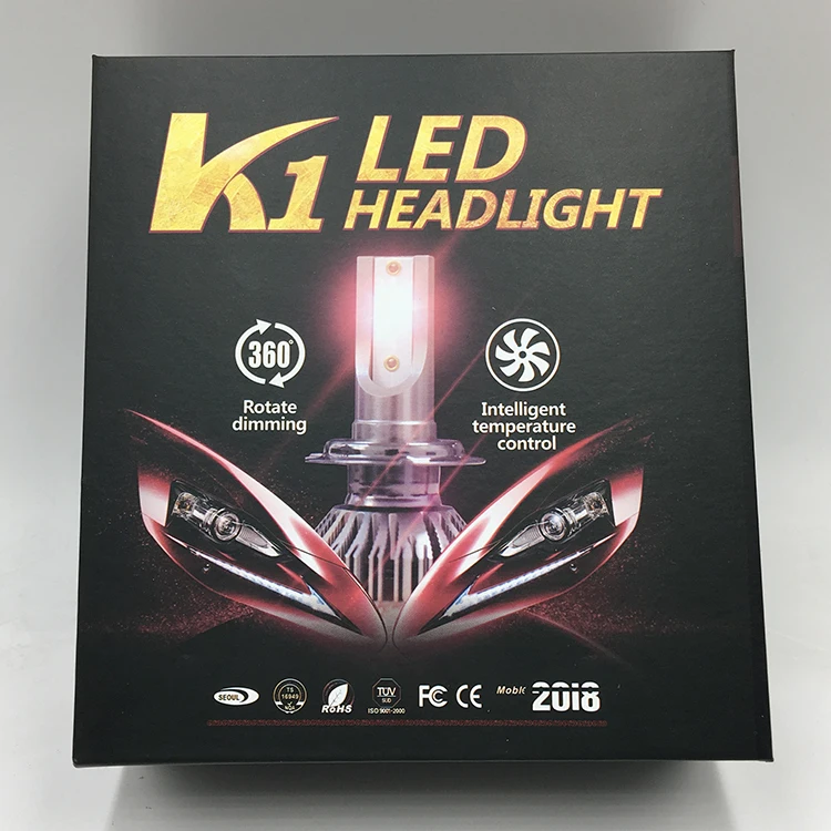 
Intelligent temperature control 360 rotate dimming K1 K1S K1X 4000lm led headlight h7 adapter h1 