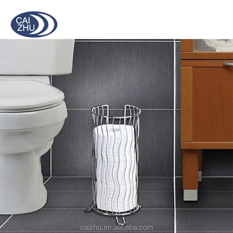 Better Living Products Metal Chrome Wave Wire Toilet Tissue Roll Paper Holder