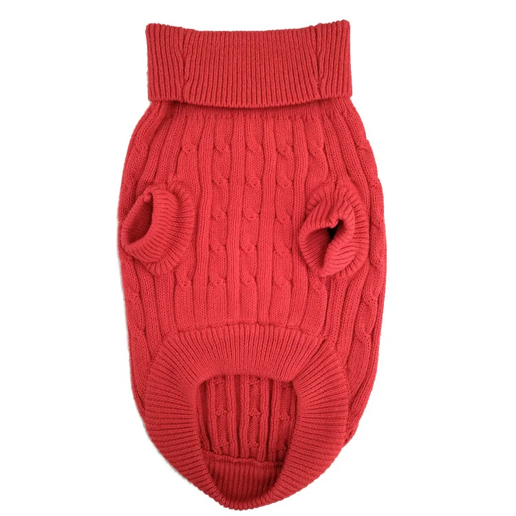 Customized Autumn Pet Jumper Clothing Plain Winter High Collar Cat Dog Clothes Soft Puppy Dog Knit Sweater