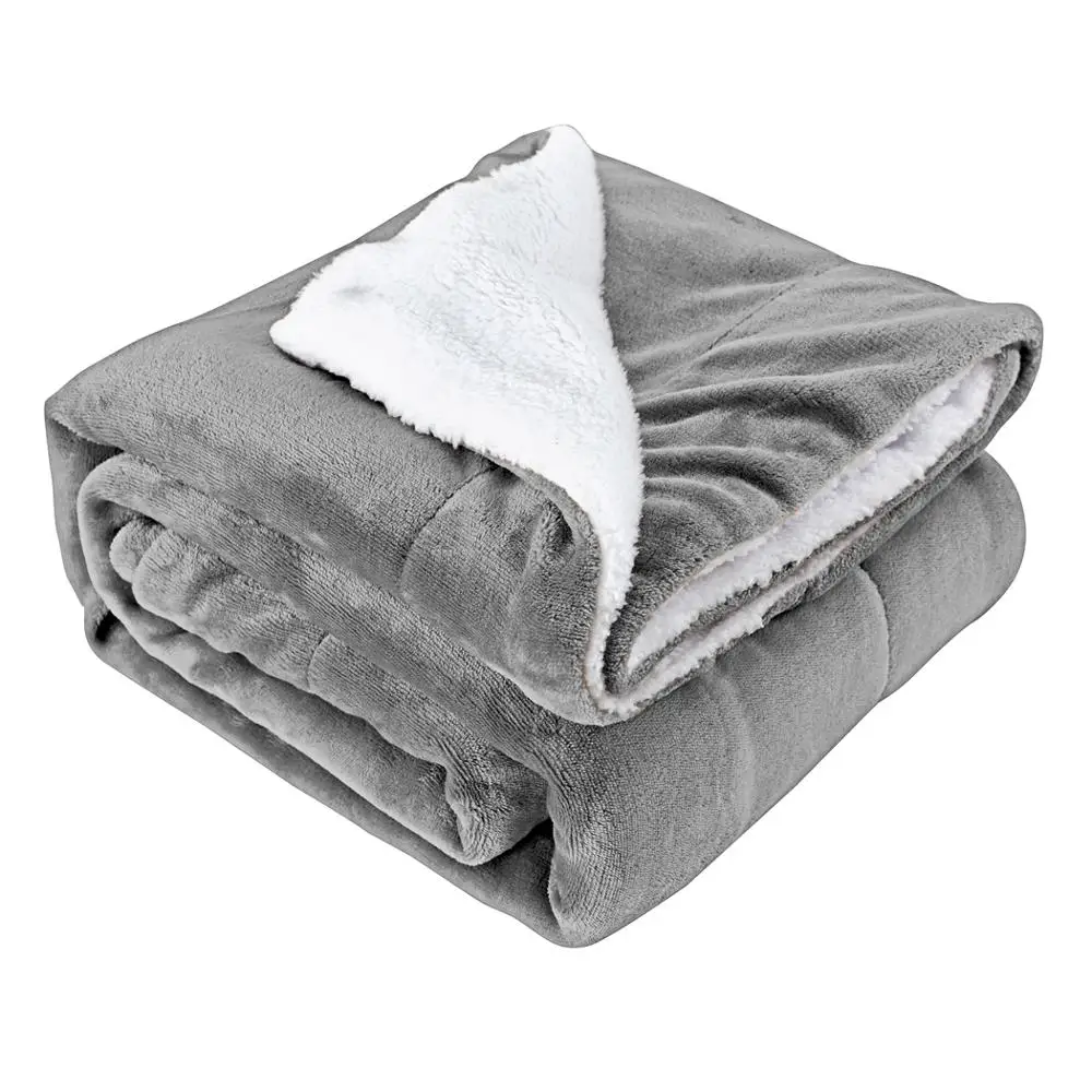 
customized weighted 2 layer double sides sherpa fleece throw blankets 