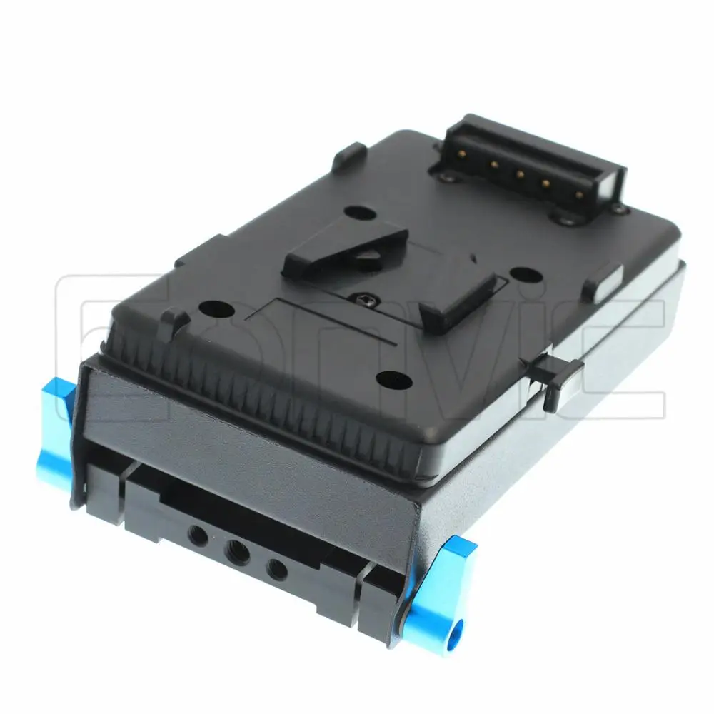 V-Lock 5 Way Output Power Supply Adapter D-tap DC Battery Plate Splitter V Mount with 15mm Rod