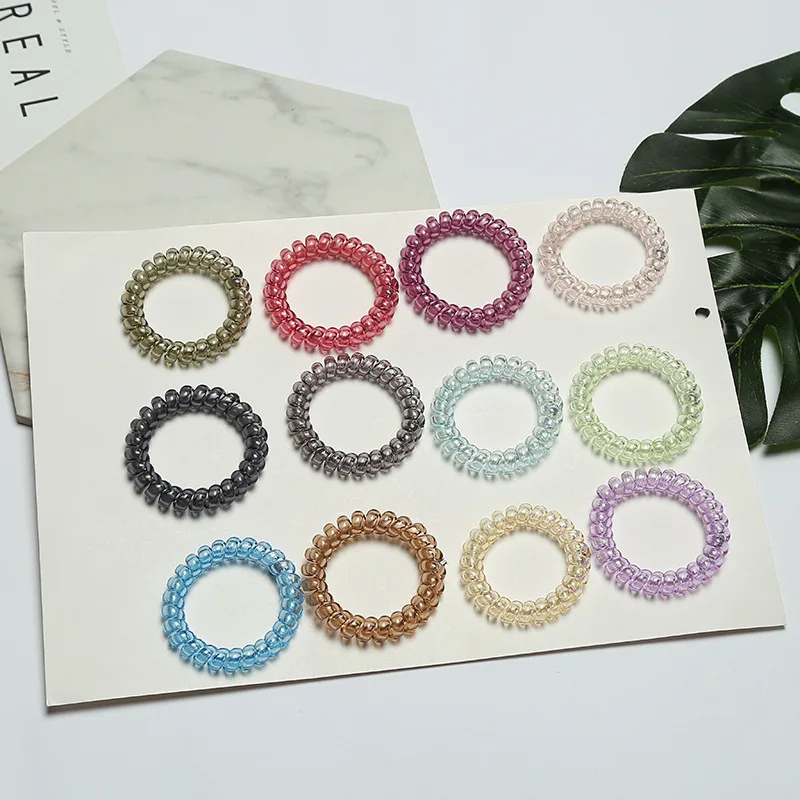 Bulk Wholesale Elastic Plastic Telephone Cord Hair Ties