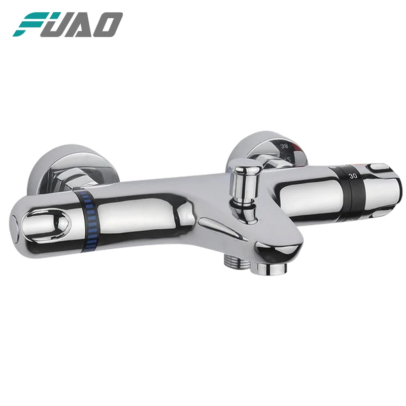 Горячая Распродажа, настенный термостатический смеситель FUAO для ванны и душа