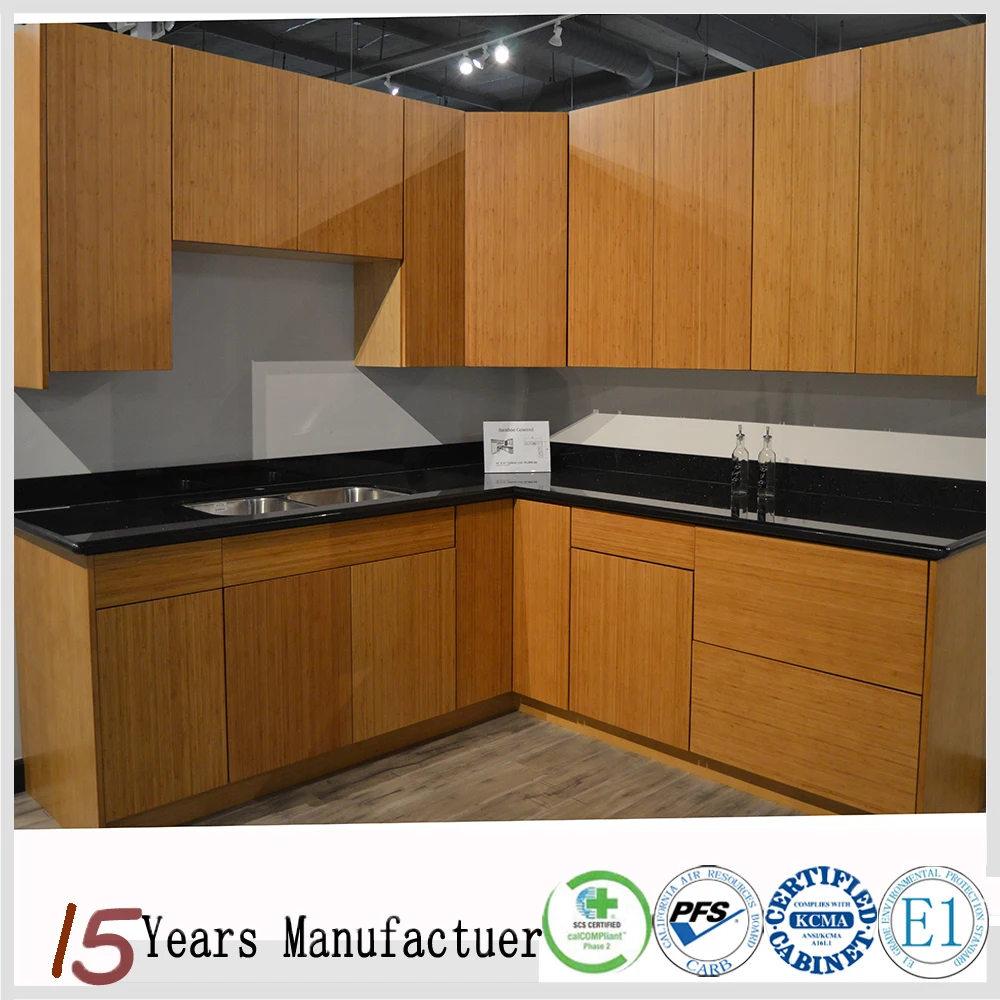 
Modern American Standard Wood Grain Laminate Kitchen Cabinet Design 