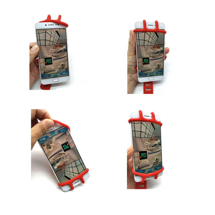 Adjustable Universal Elastic Sports Mobile Phone Stand Silicone Bicycle Mount Holder