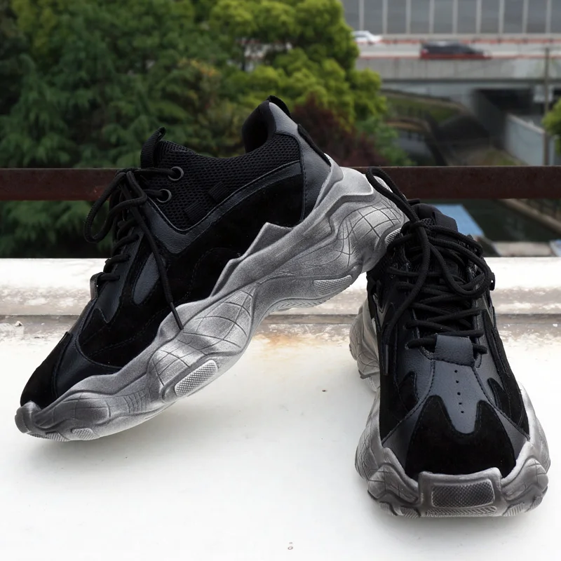 Дропшиппинг изготовленным на заказ логосом модная женская обувь из натуральной кожи с не сужающимся книзу массивным спортивная обувь; Весенняя женская обувь на платформе; Повседневная женская обувь