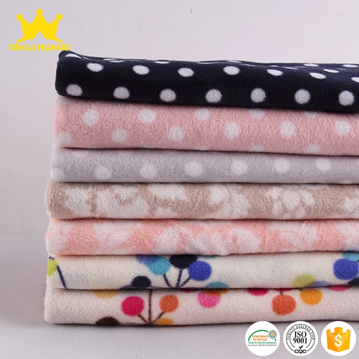 
Custom Printed 100% Polyester Reversible Polar Fleece Fabric 