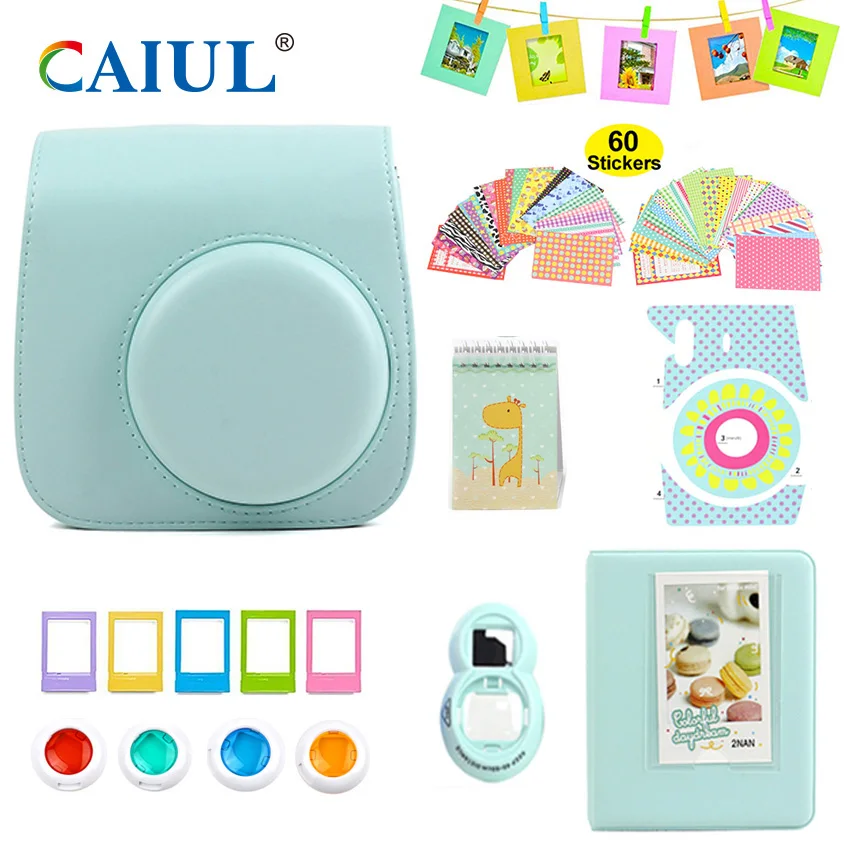 Индивидуальный Fujifilm instax Camera Mini 8 / Mini 9 Ice Blue Camera bag Bundle