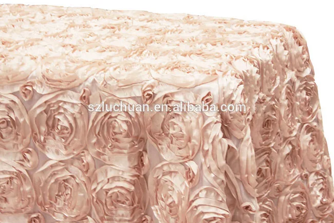 Elegant Round Taffeta Rosetta Table Cloth Wedding Table Clothe Flower Rosette White Rectangular Table Cloth