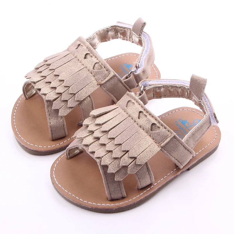Beautiful tassel design baby leather sandals girl
