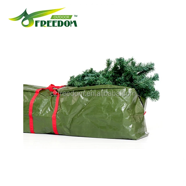 Полиэтиленовый плетеный зеленый пластиковый пакет для хранения рождественской елки