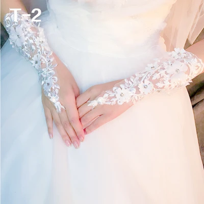 ZH0436X Hot Sale High Quality multi-style Fingerless Elegant Lace embroidery Wedding Gloves Bridal