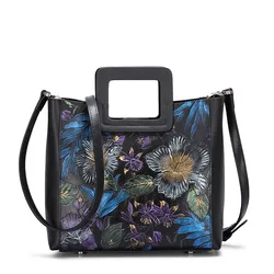 Designer Vegan Leather Pattern Printed Women Italy Handbag Brands