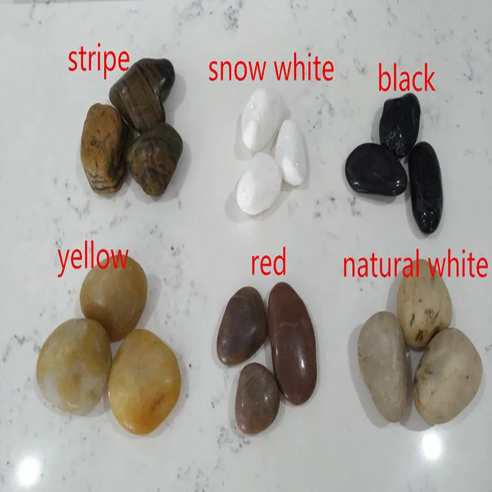 Multicolor Pebble Stone School Natural Stones for Jewelry Making Round Ton Woven Bag 3 Years Natural Stone Water Fountains