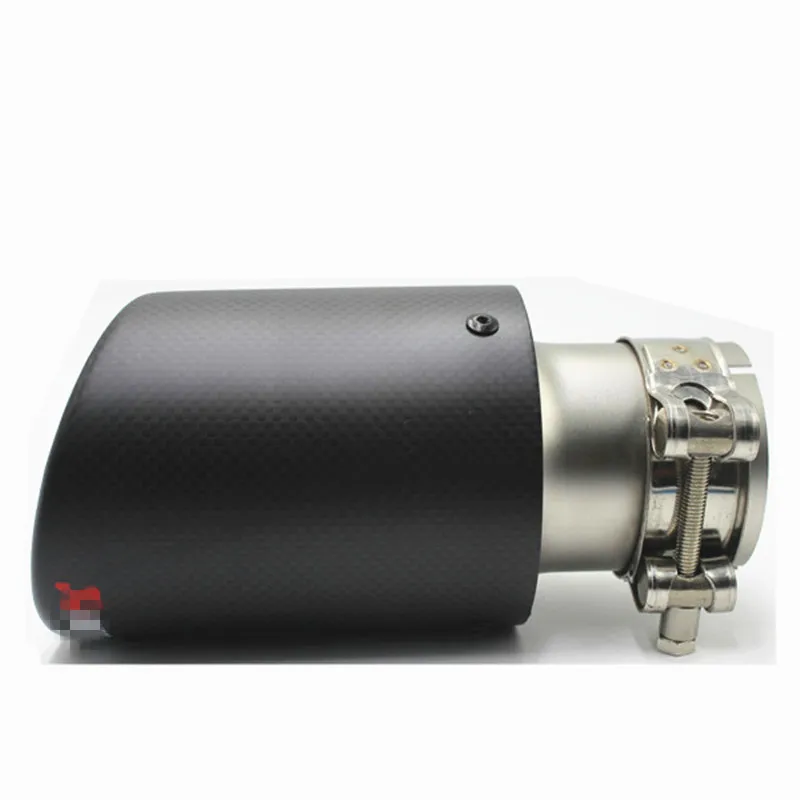 AUTO Car Exhaust tips Carbon fiber Muffler Tails tips for  Universal Stainless steel 304 matt  Inlet 60mm  Outlet 89mm