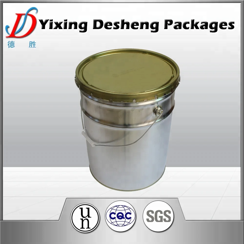 20L UN opening steel pail round tin bucket for paint ink chemical products with ring lock