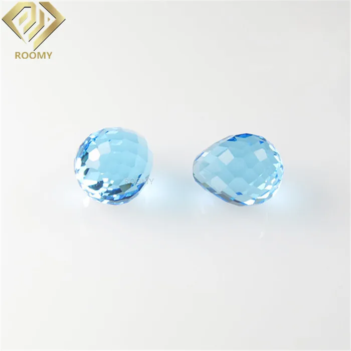 colored faceted briolette water drops jewelry making glass beads