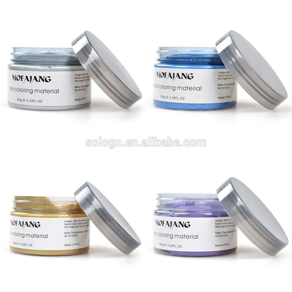 private label china oem fashion silver color jar styling hair colour wax for men