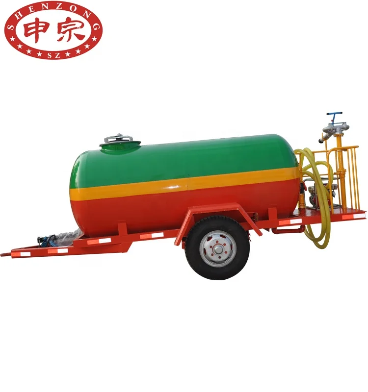 3ton tractor water irrigation tanker on trailer with planter and plough