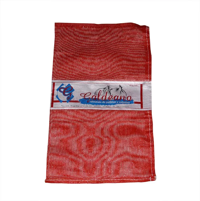 25 kg leno mesh bag packing for onion  potato firewood with UV treated and color file
