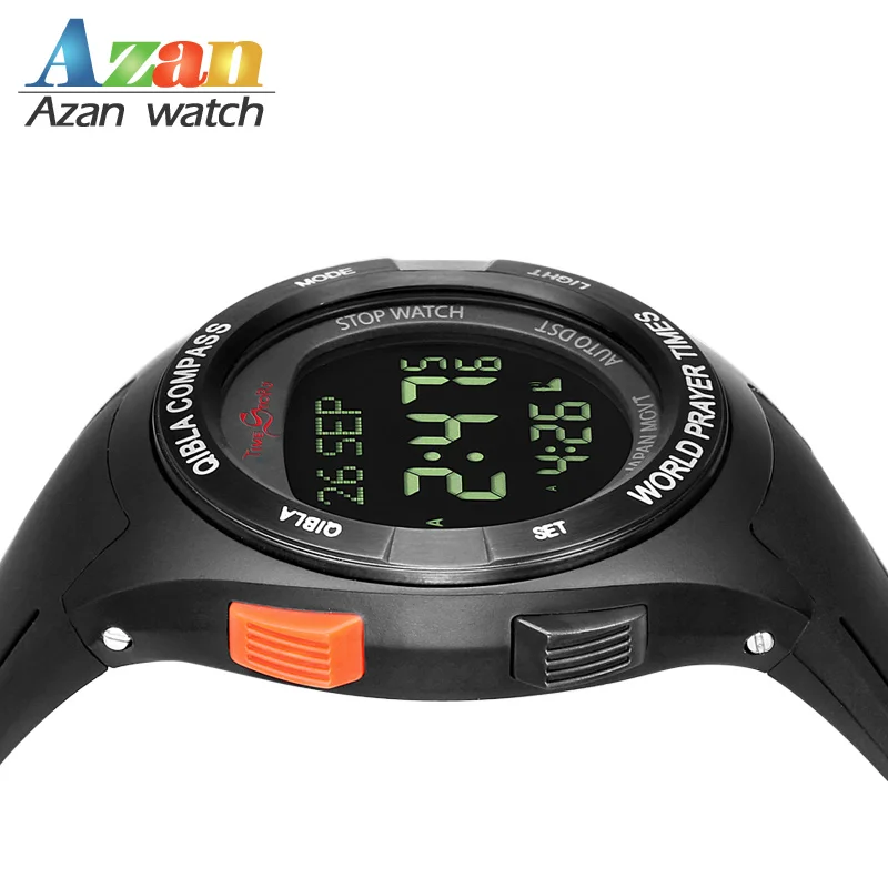 Best selling items new style multifunctional digital men azan alarm silicone watch for man
