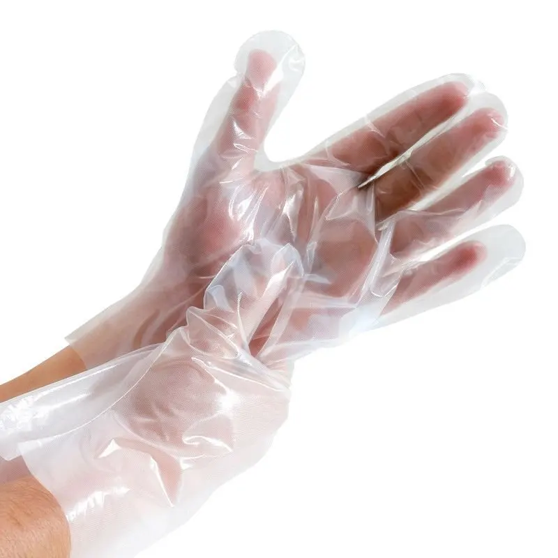 
HDPE LDPE CPE TPE clear polyethylene disposable plastic gloves 